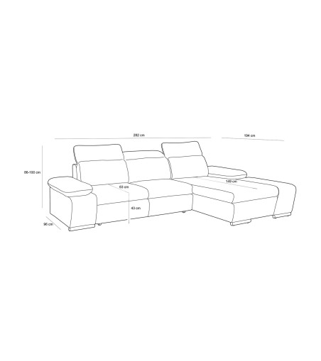 Narożnik CONTINENTAL z funkcją spania - I grupa tkanin