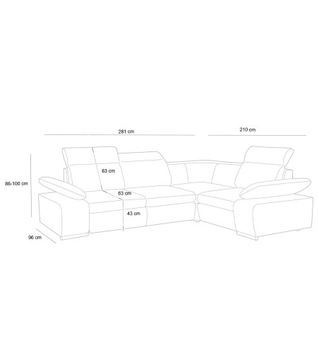 Narożnik CONTINENTAL S z funkcją spania - I grupa tkanin