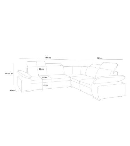 Narożnik CONTINENTAL M z funkcją spania - II grupa tkanin