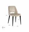 RICHMOND krzesło TABITHA beżowe - trudnopalne