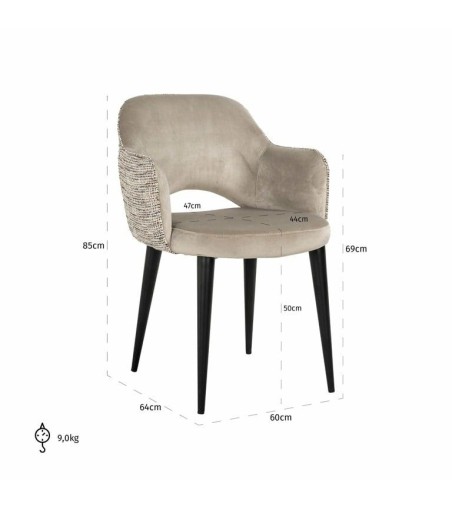 RICHMOND krzesło GIOVANNA beżowe - trudnopalne