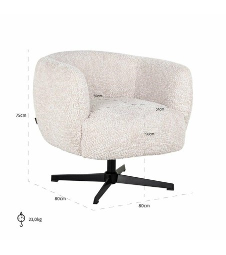 RICHMOND fotel obrotowy ESTELLE kremowy