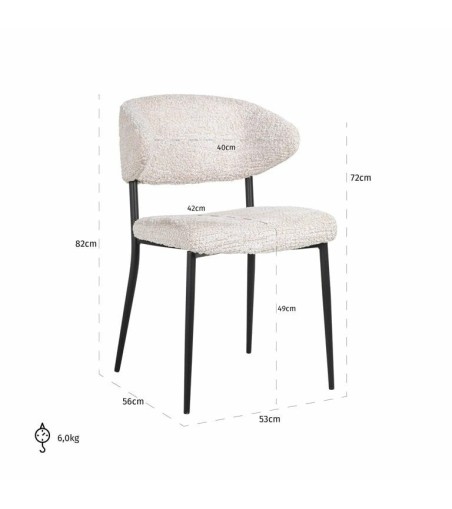 RICHMOND zestaw 2 krzeseł BEA CREAM