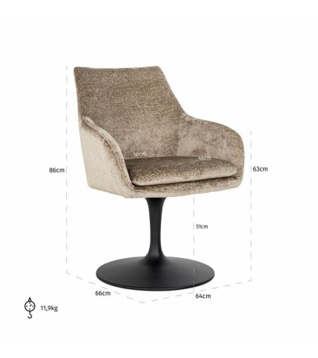 RICHMOND krzesło obrotowe MARLON ciemnobeżowe