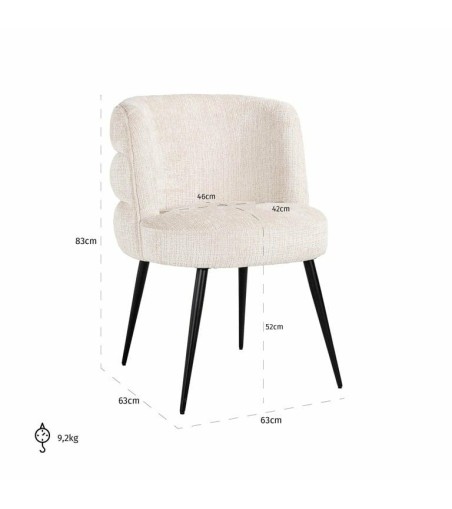 RICHMOND krzesło STELLA jasnobeżowe - trudnopalne