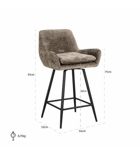 RICHMOND krzesło barowe LINSEY obrotowe zielone