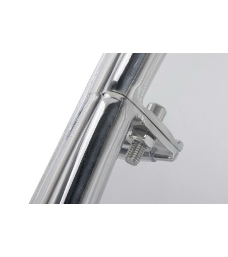 Fotel BUBBLE STAND 2 poduszka czarna - akryl, chrom, ekoskóra