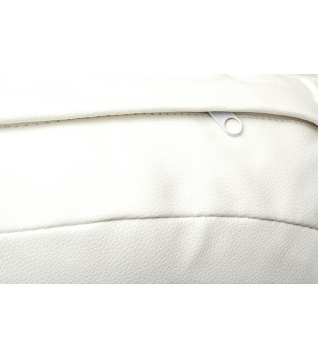 Fotel BUBBLE STAND 2 poduszka biała - akryl, chrom, ekoskóra