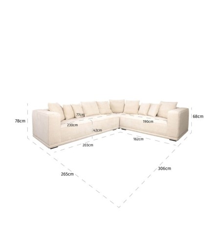 RICHMOND narożnik LUSSO beżowy