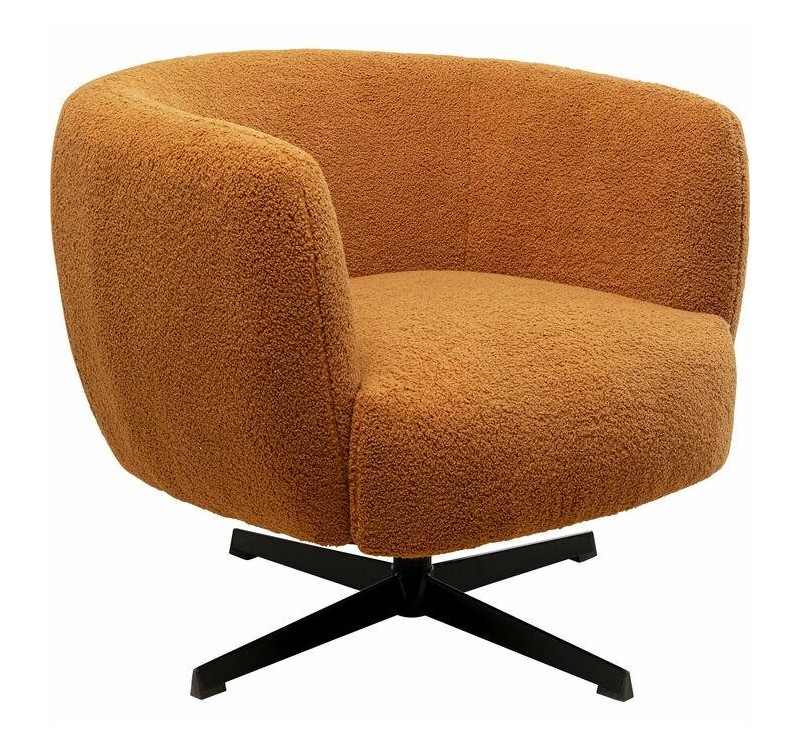 KARE fotel obrotowy PEONY pomarańczowy