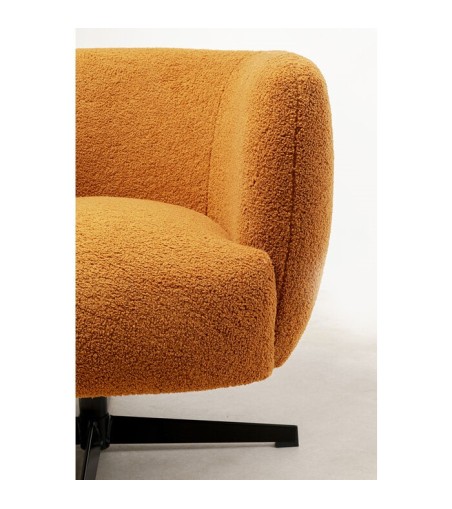 KARE fotel obrotowy PEONY pomarańczowy