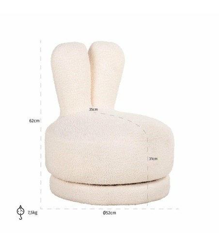 RICHMOND fotel dziecięcy BUNNY biały - funkcja obrotowa