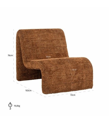 RICHMOND fotel KELLY brązowy