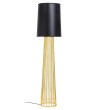 Lampa podłogowa HOLMES STRAIGHT złota z czarnym kloszem -  metal