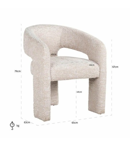 RICHMOND fotel BELLE kremowy - trudnopalny