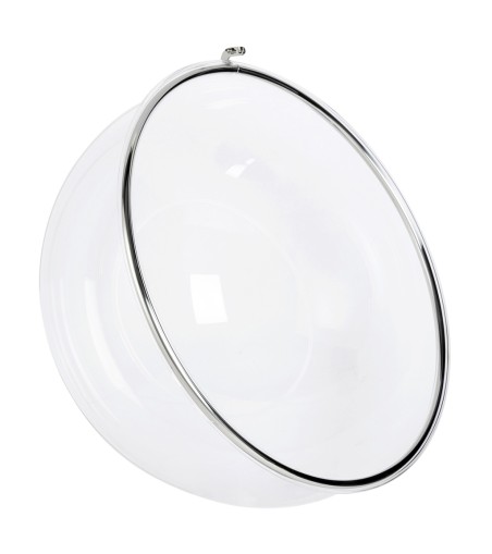 Fotel wiszący BUBBLE poduszka  biała - korpus akryl, poduszka ekoskóra