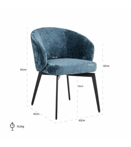 RICHMOND krzesło AMPHARA niebieskie - trudnopalne