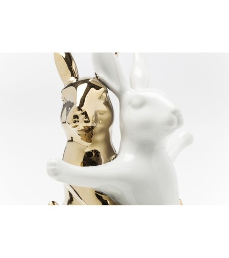 KARE figurka dekoracyjna HUGGING RABBITS biało-złota