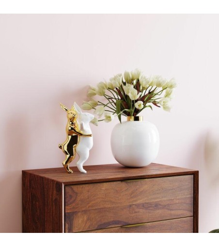 KARE figurka dekoracyjna HUGGING RABBITS biało-złota