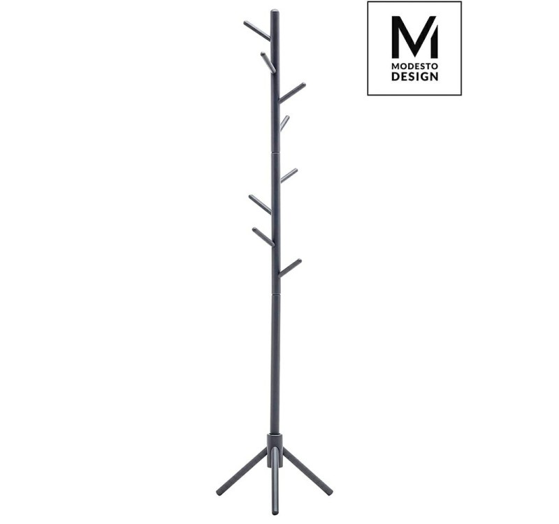 MODESTO wieszak stojący STICK szary - drewno bukowe