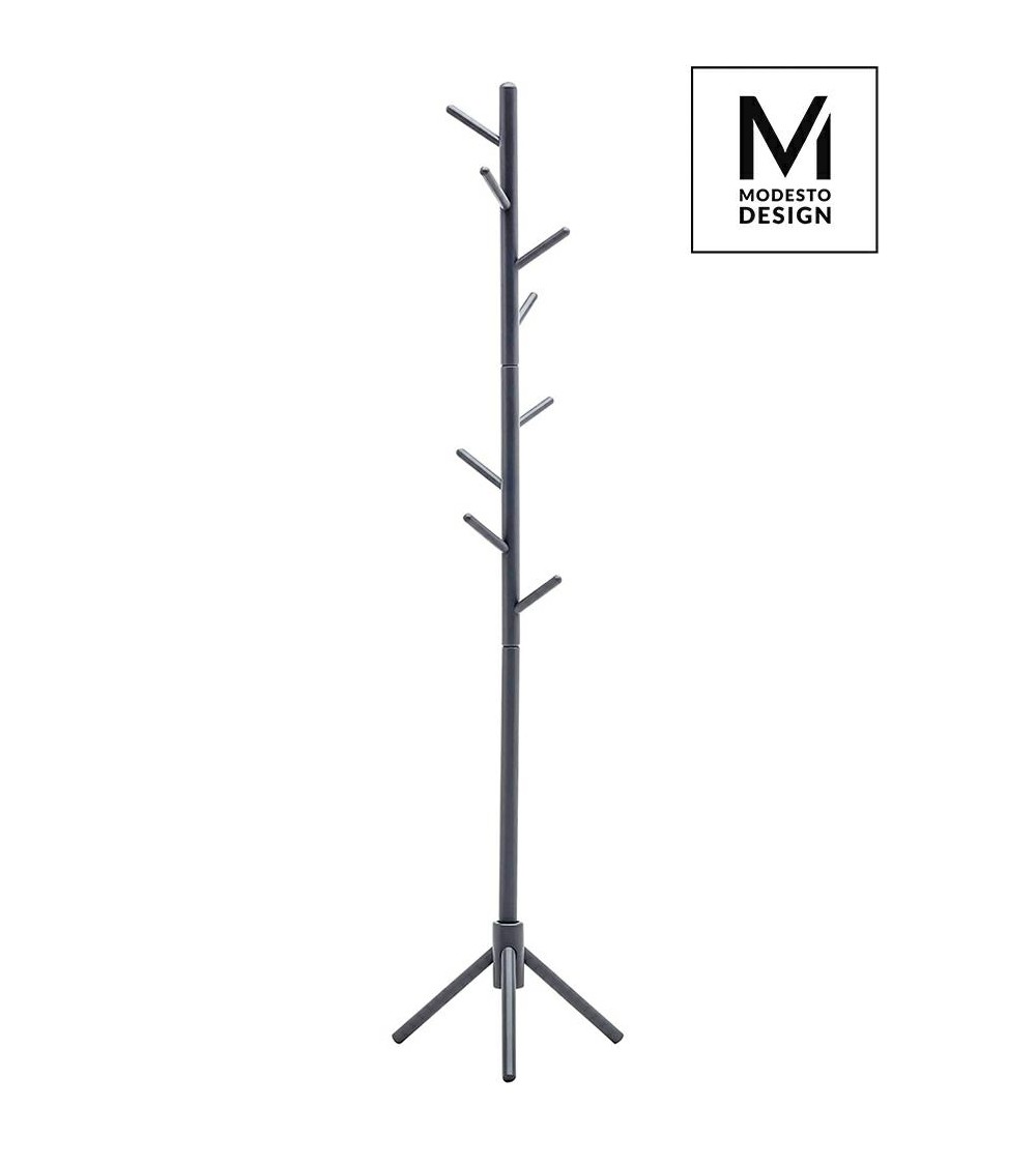 MODESTO wieszak stojący STICK szary - drewno bukowe