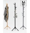 MODESTO wieszak stojący STICK szary - drewno bukowe
