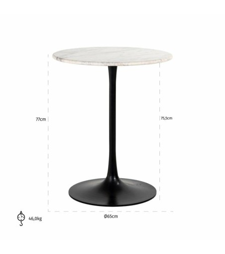 RICHMOND stół CARLTEN BISTRO 65 biały