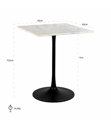 RICHMOND stół CARLTEN BISTRO SQUARE biały