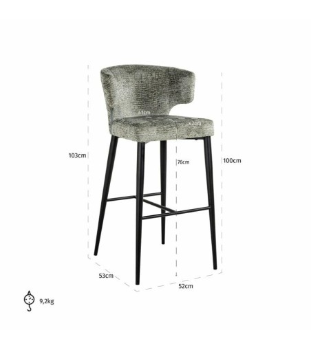 RICHMOND krzesło barowe TAYLOR 76 zielone