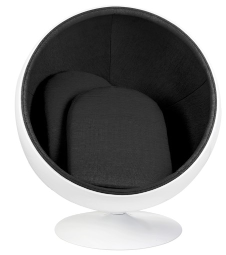 Fotel BALL biało-czarny - włókno szklane