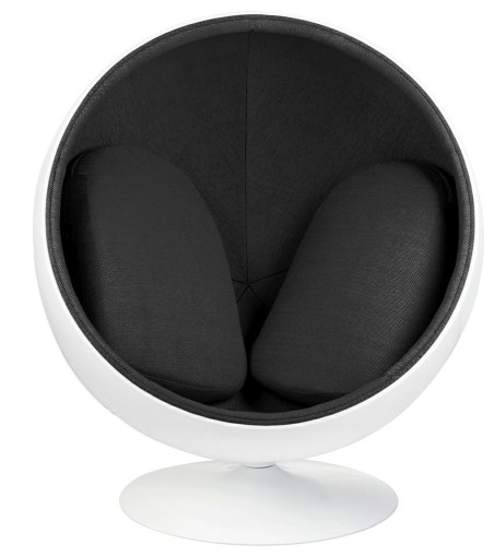 Fotel BALL biało-czarny - włókno szklane