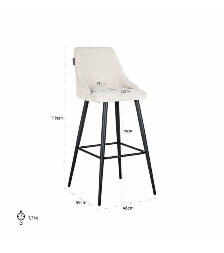 RICHMOND zestaw 2 krzeseł barowych        BROOKE 78 jasny beż