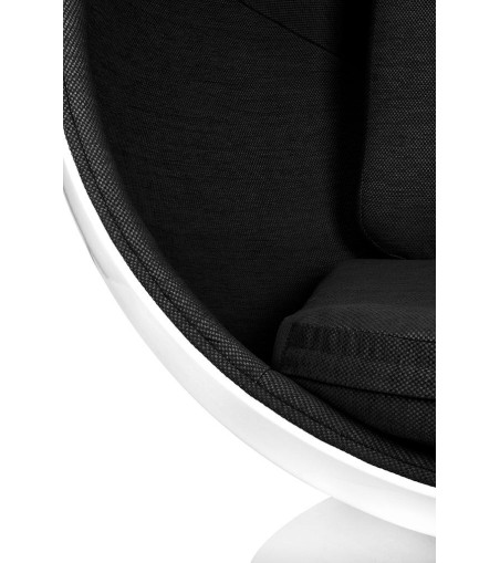 Fotel BALL biało-czarny - włókno szklane