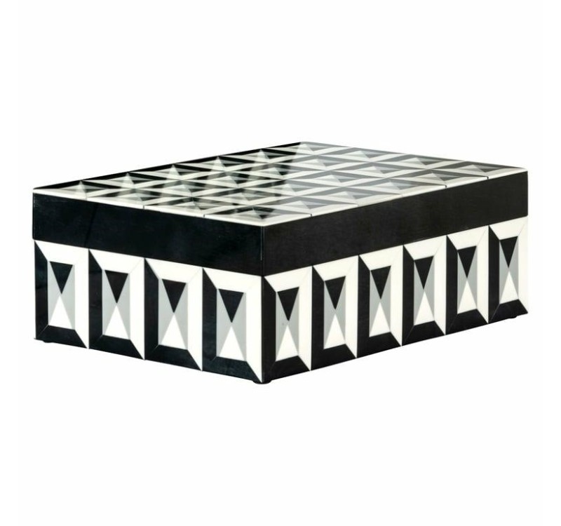 RICHMOND pojemnik na biżuterię LICIA L    biało-czarny