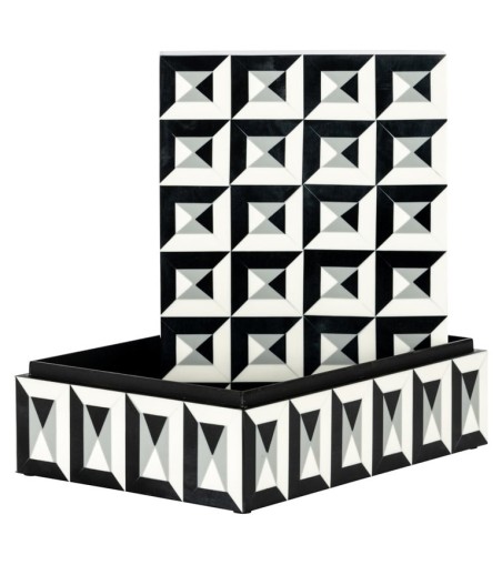 RICHMOND pojemnik na biżuterię LICIA L    biało-czarny