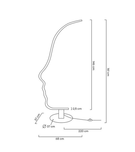 Lampa podłogowa FACE FLOOR czarna
