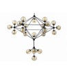 Lampa wisząca PLANETARIO 41 czarna - klosze bursztynowe