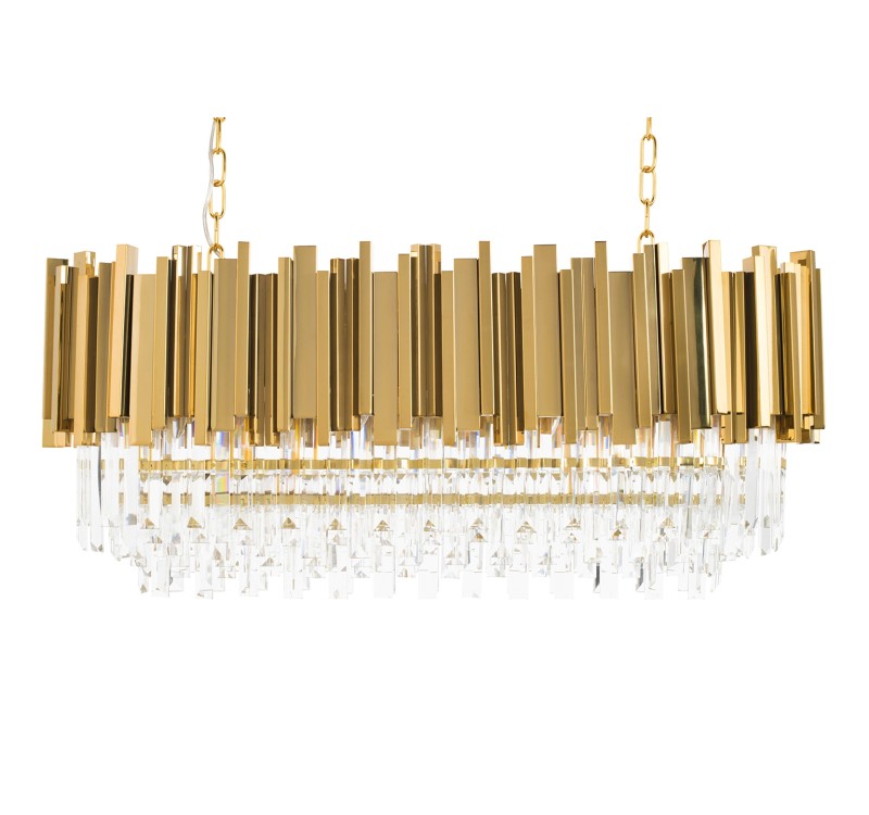 Lampa wisząca IMPERIAL LONG GOLD 90 - stal, kryształ