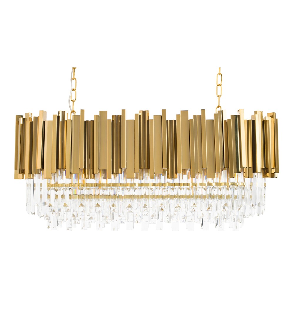 Lampa wisząca IMPERIAL LONG GOLD 90 - stal, kryształ