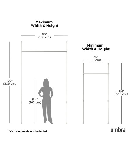 UMBRA karnisz ANYWHERE srebrny