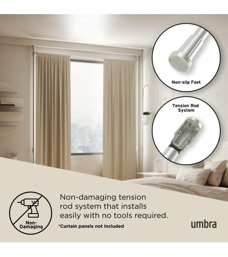 UMBRA karnisz ANYWHERE srebrny