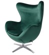 Fotel EGG SZEROKI VELVET ciemny zielony.  18 - welur, podstawa stal