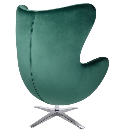 Fotel EGG SZEROKI VELVET ciemny zielony.  18 - welur, podstawa stal