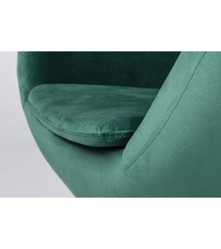 Fotel EGG SZEROKI VELVET ciemny zielony.  18 - welur, podstawa stal