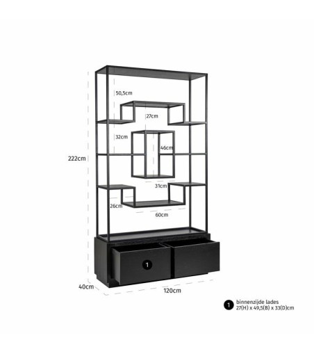 RICHMOND regał BONVOY czarny