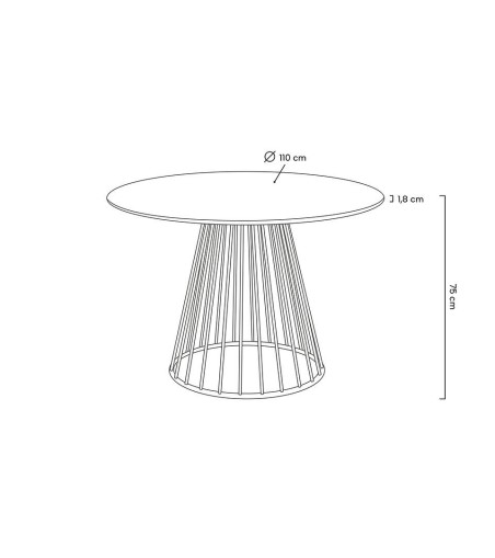 Stół GLAM MARBLE 110 - MDF, złota podstawa
