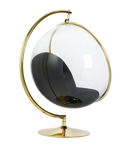 Fotel BUBBLE STAND GOLD VELVET poduszka czarna