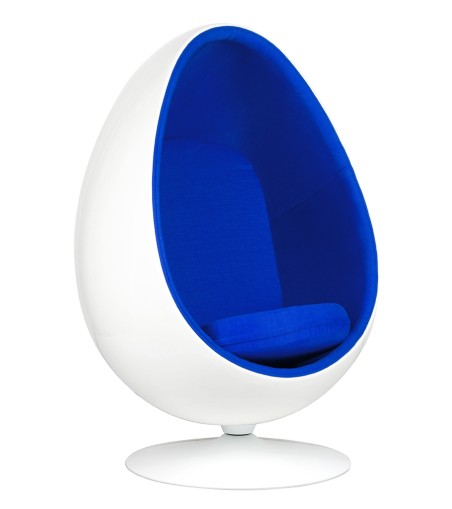 Fotel OVALIA biało-niebieski - włókno szklane