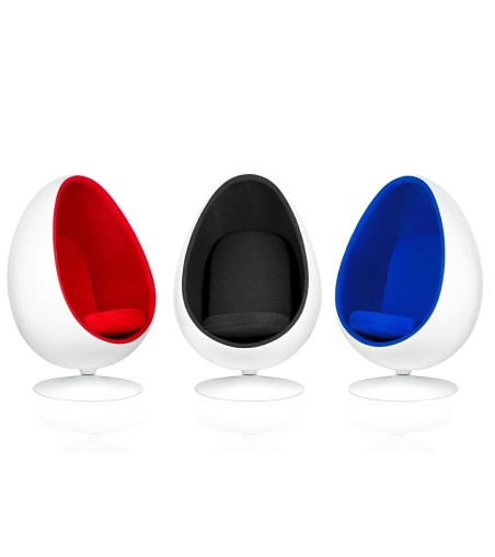 Fotel OVALIA biało-niebieski - włókno szklane