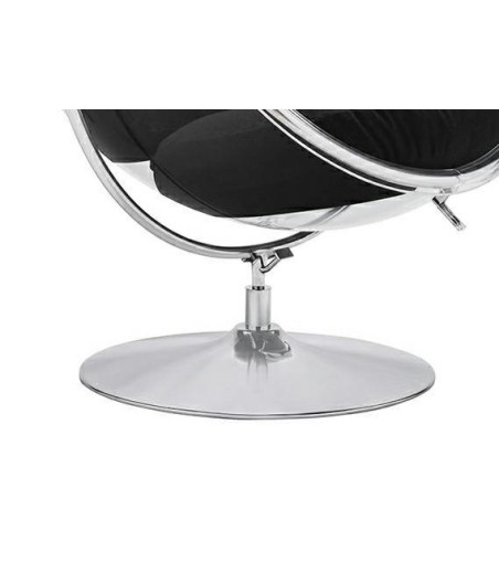 Fotel BUBBLE STAND 2 poduszka czarna - akryl, chrom, wełna